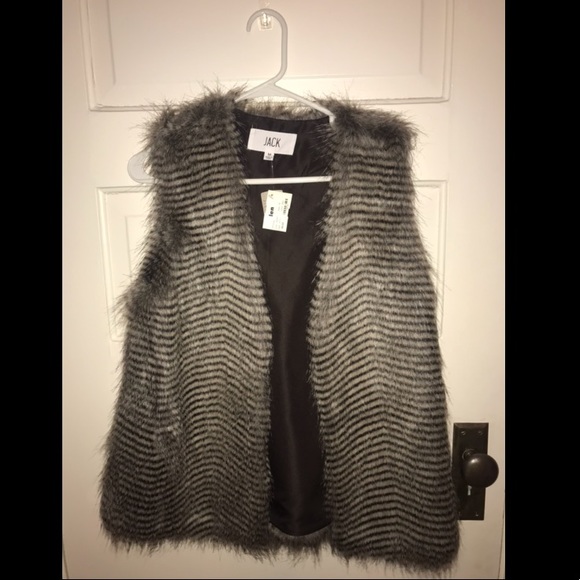 jack Jackets & Blazers - Faux stripped fur vest